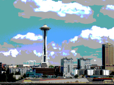space needle + posterize